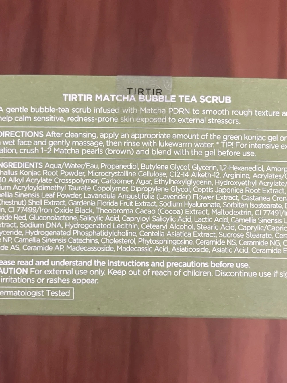 TIRTIR Matcha Bubble Tea Scrub - NWT